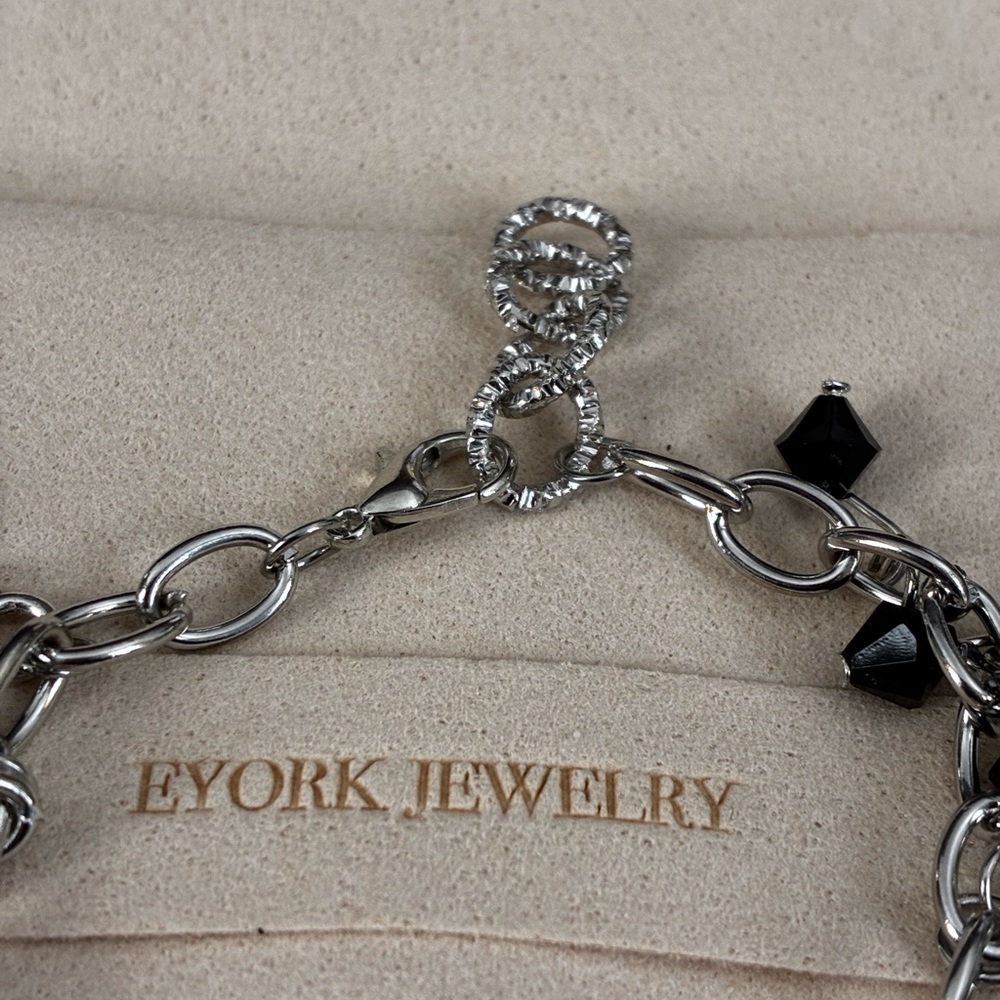 Silver and Black Bracelet